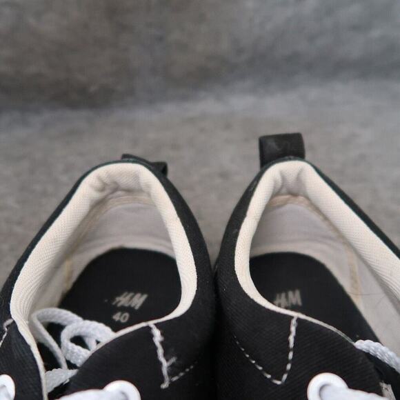 H&M Shoes Mens 7.5 Sneakers Lifestyle Low Profile Trainers Lace Up Casual Black - Picture 13 of 13